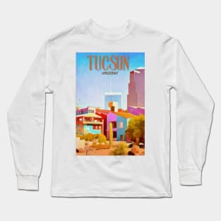 Tuscon Arizona Travel Poster Long Sleeve T-Shirt